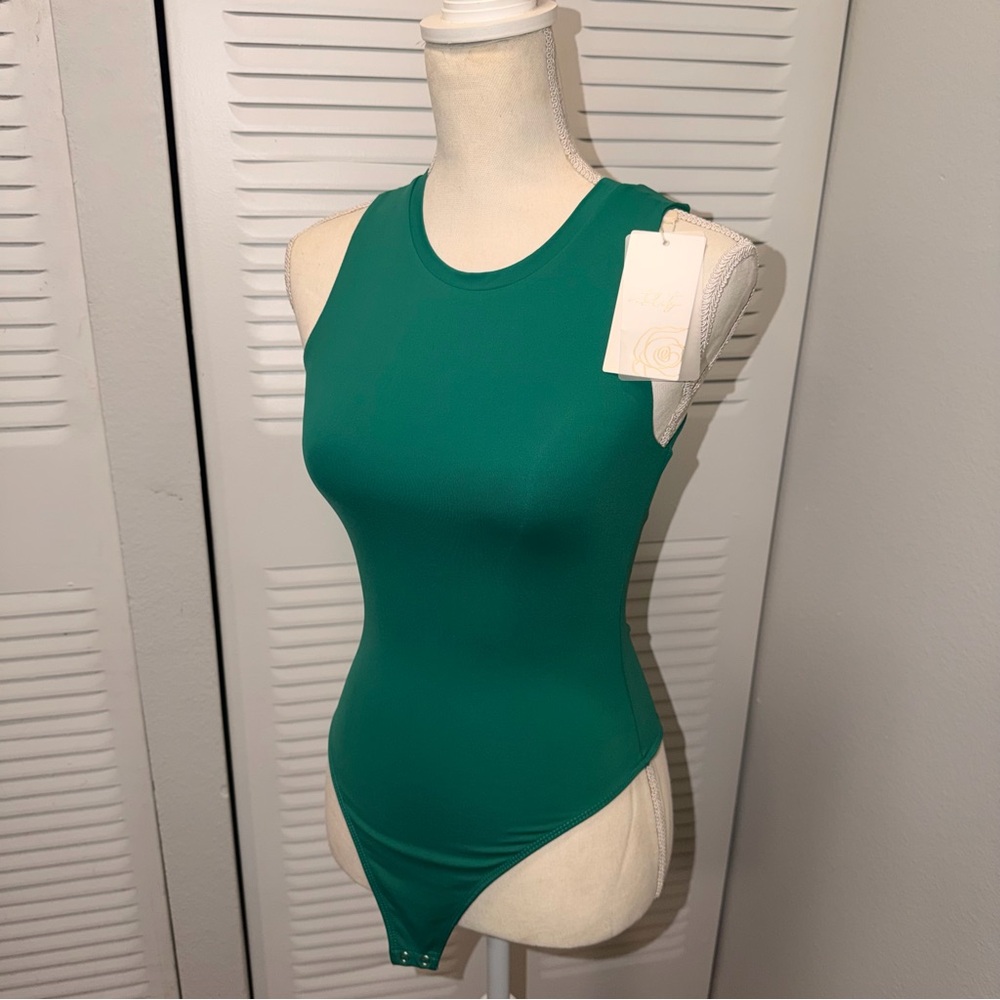 Vitality Emerald Green Sleeveless Bodysuit Size S (B1P42)